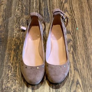 Madewell Suede Ankle Strap Low Heels
